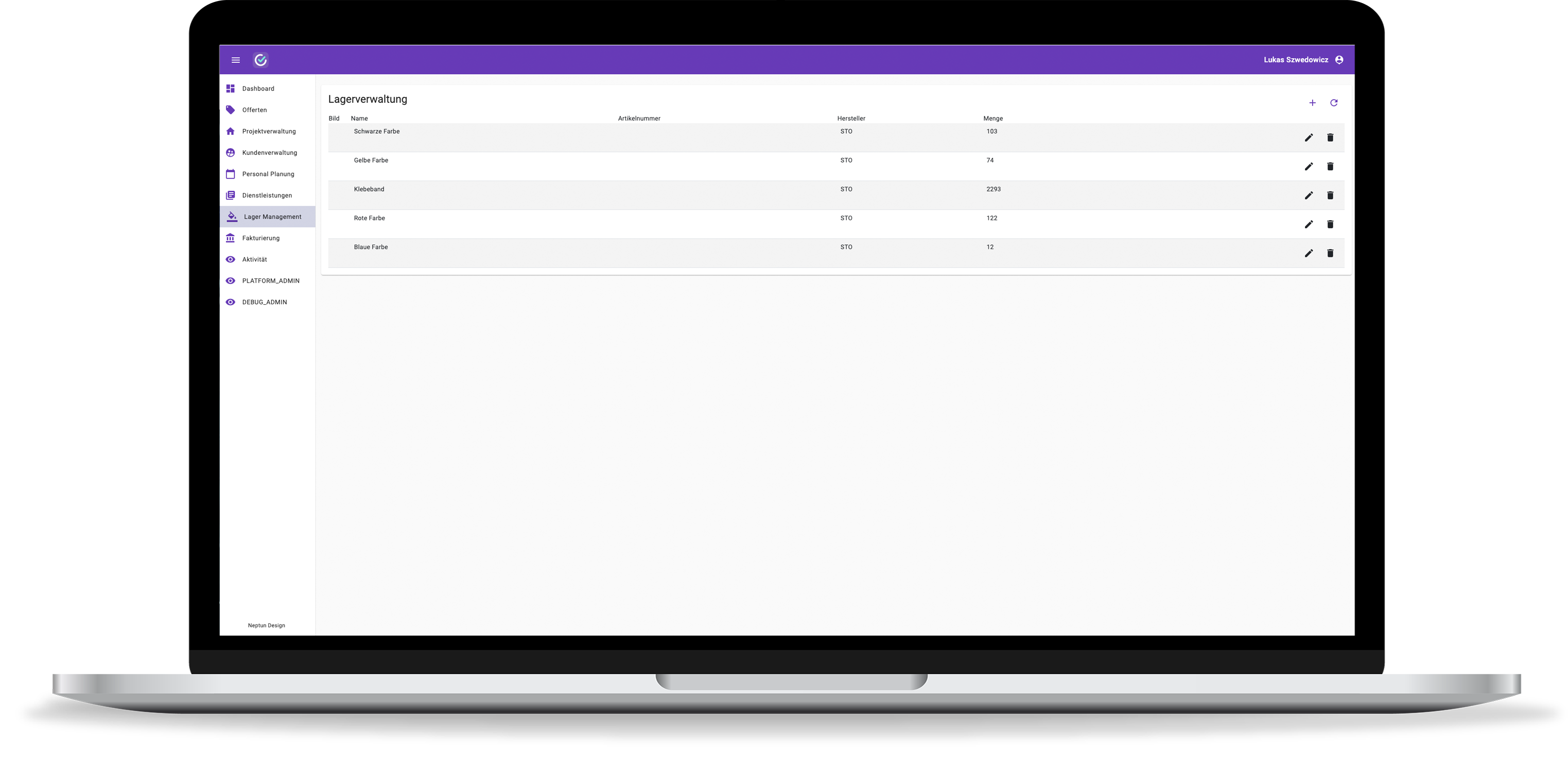 Finito Pro — Lagerverwaltung