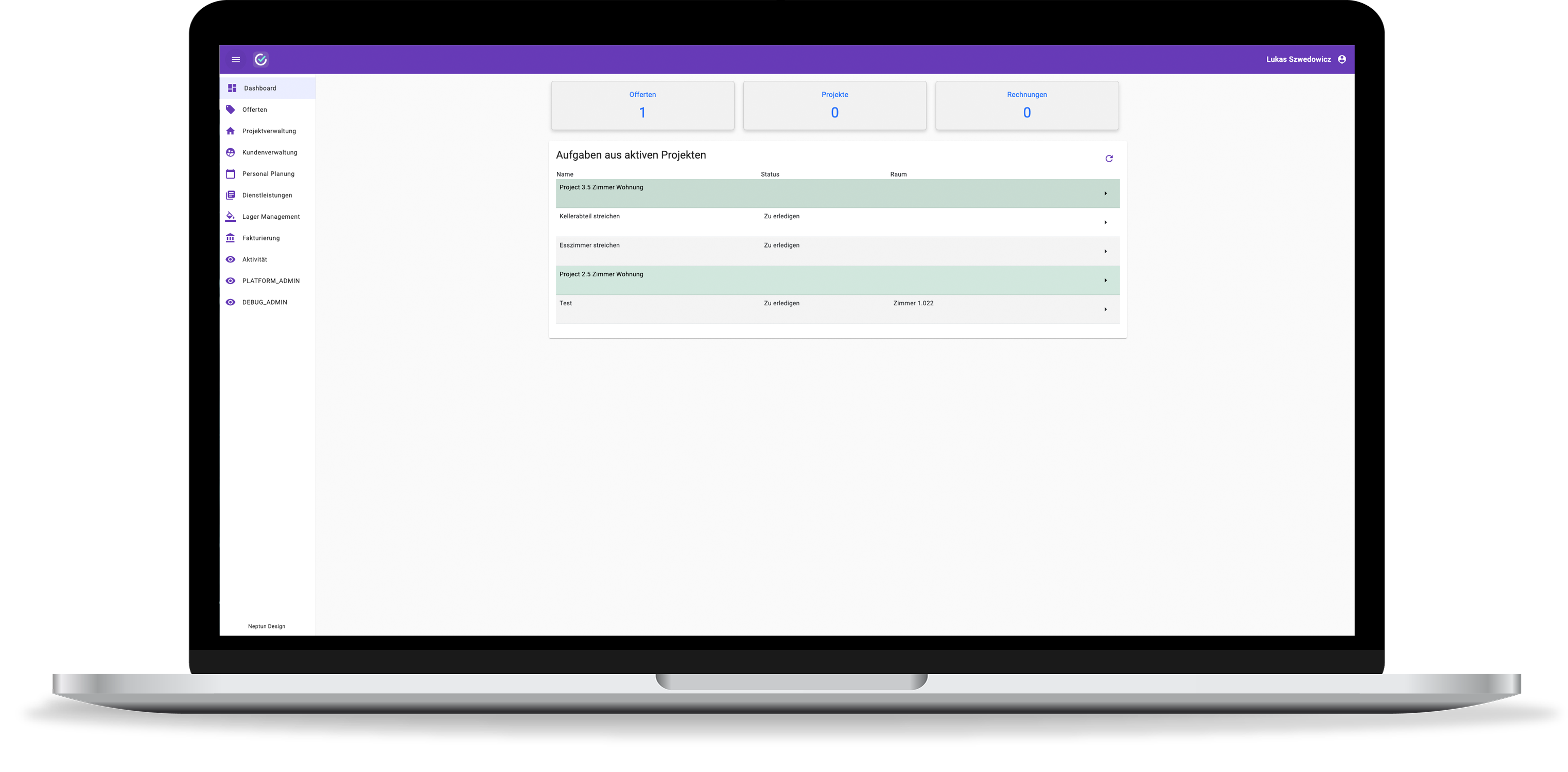 Finito Pro — Dashboard