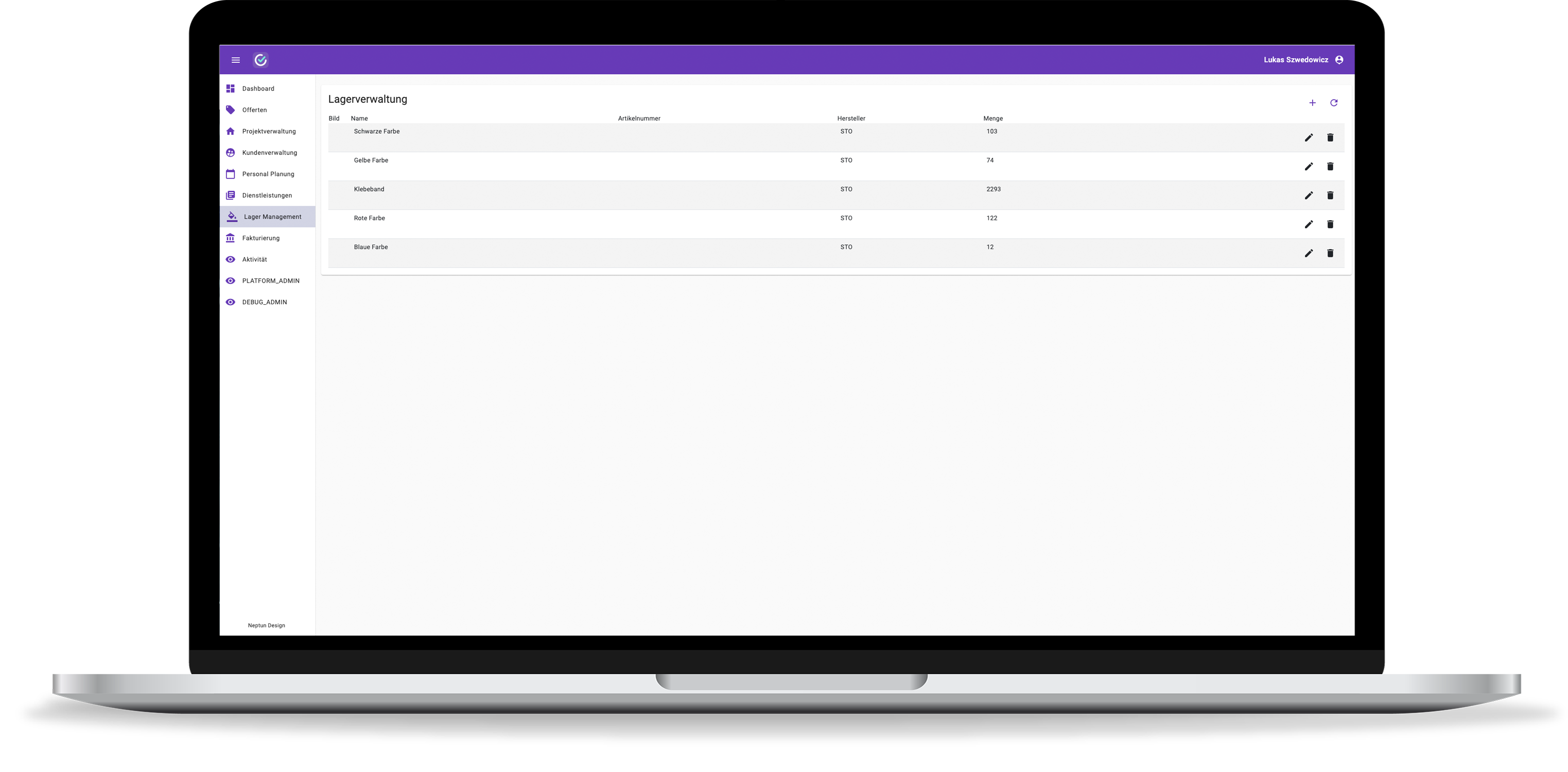 Finito Pro — Lagerverwaltung